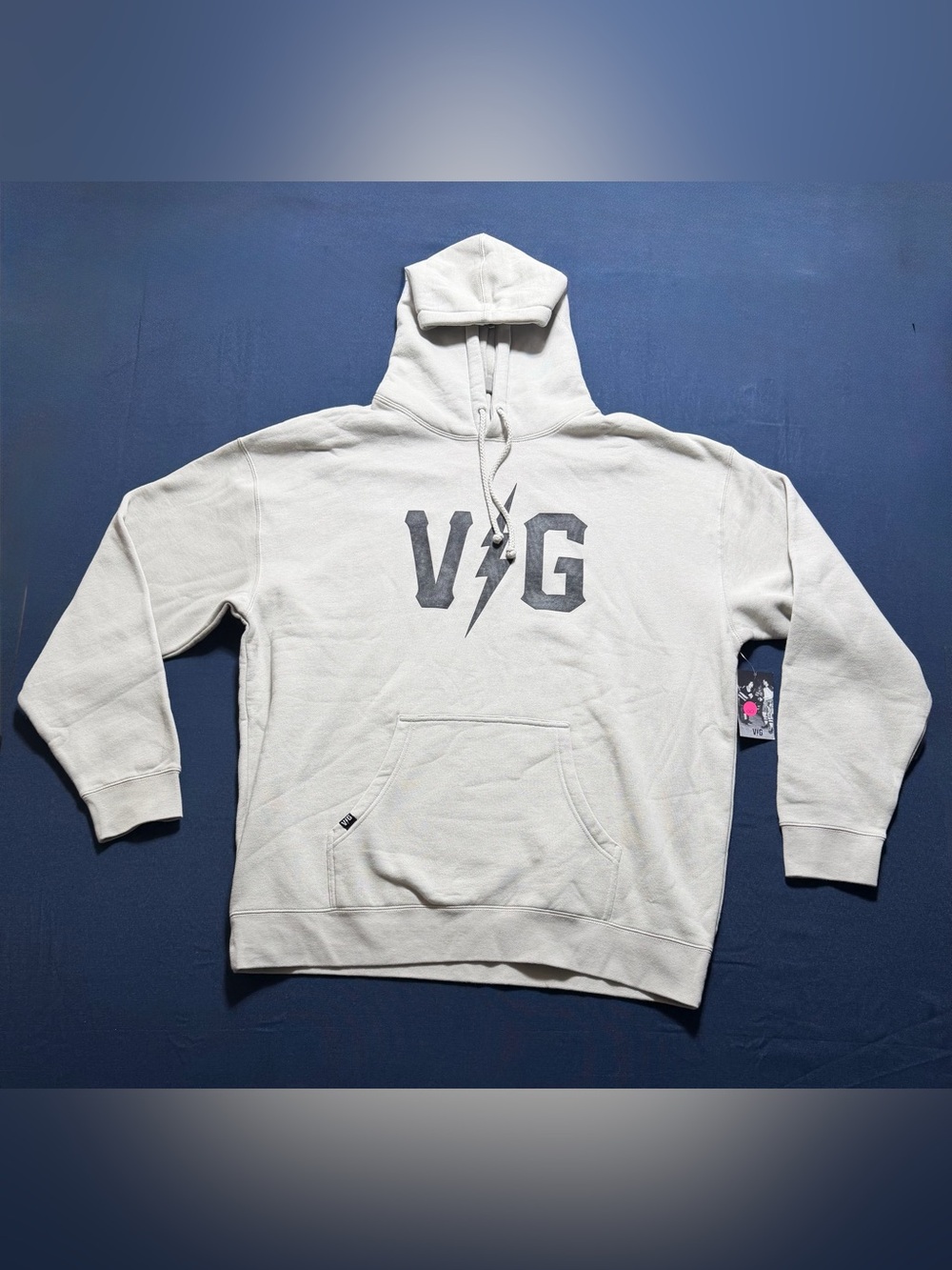 Cotton Blend Fleece Cream Size 2X NWT !i0lent Gentlemen Pullover Hoodie